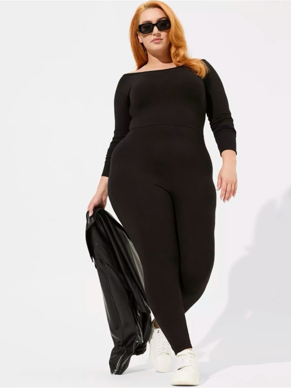 Torrid Black Long-Sleeve Off-Shoulder Jumpsuit One-Piece Catsuit NWT size 2X